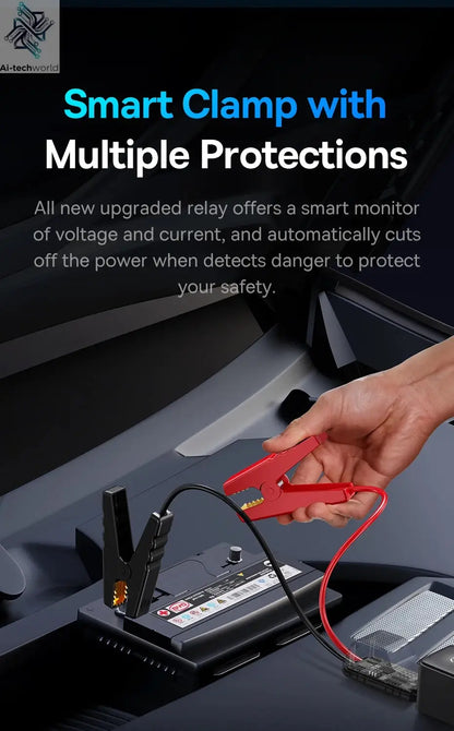 Baseus Car Jump Starter 600A 6000mAh Car Battery Charger Emergency Power Bank Booster Starting Device 12V Car Jump Starter Ai-TechWorld 