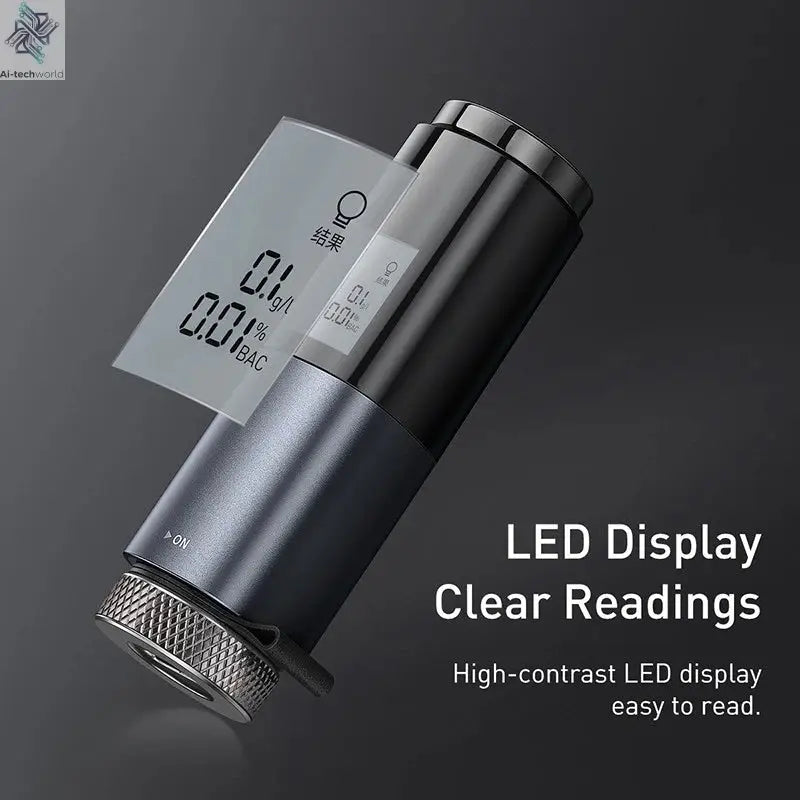 Baseus LED Display Automatic Alcohol Tester Professional Breath Alcohol Tester Rechargeable Breathalyzer Alcohol Test Tools Ai-TechWorld 
