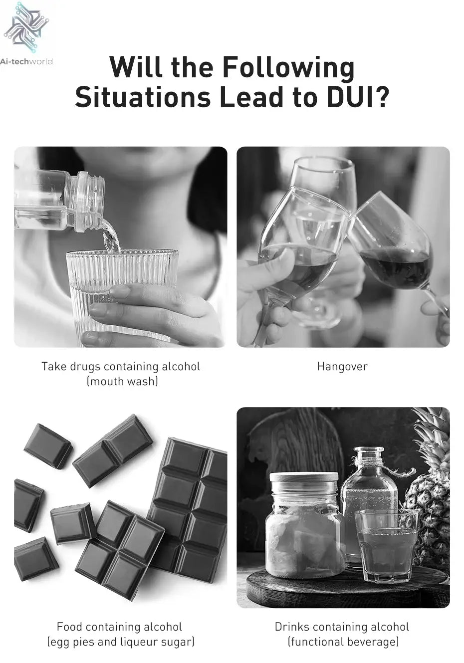 Baseus LED Display Automatic Alcohol Tester Professional Breath Alcohol Tester Rechargeable Breathalyzer Alcohol Test Tools Ai-TechWorld 