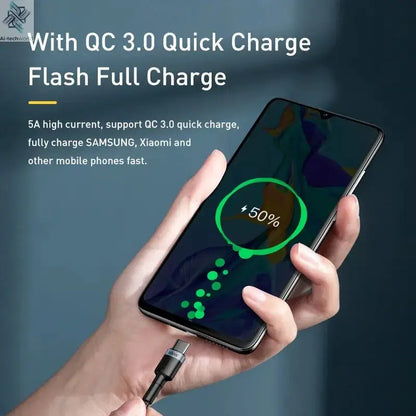 Baseus USB Type C To USB C Cable For iPhone 17 16 100W/5A PD Fast Charging Charger Cord For Macbook Xiaomi Samsung Type-C Cable Ai-TechWorld 