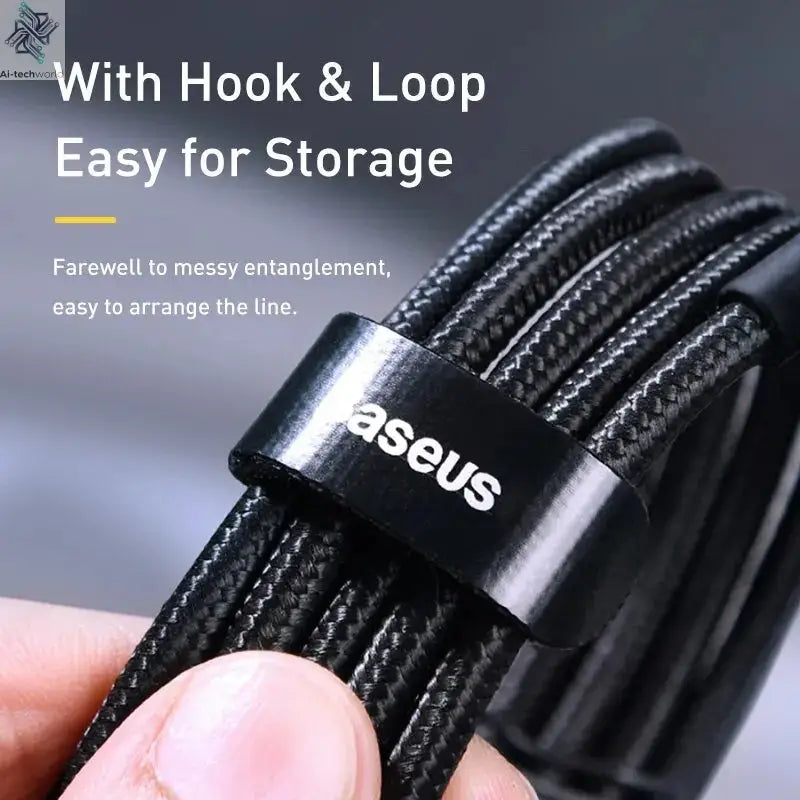 Baseus USB Type C To USB C Cable For iPhone 17 16 100W/5A PD Fast Charging Charger Cord For Macbook Xiaomi Samsung Type-C Cable Ai-TechWorld 