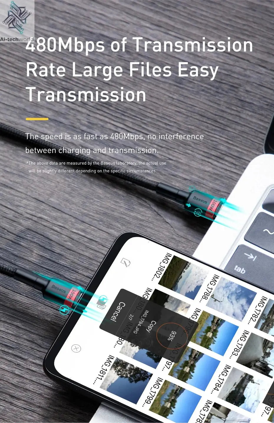 Baseus USB Type C To USB C Cable For iPhone 17 16 100W/5A PD Fast Charging Charger Cord For Macbook Xiaomi Samsung Type-C Cable Ai-TechWorld 