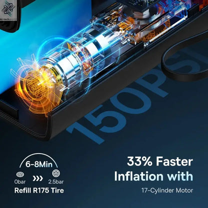 Baseus Wireless Air Pump Portable Tire Inflator Air Compressor with Digital Display for Car Motorcycles Bicycle Electric Pump Ai-TechWorld 