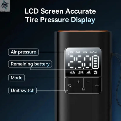 Baseus Wireless Air Pump Portable Tire Inflator Air Compressor with Digital Display for Car Motorcycles Bicycle Electric Pump Ai-TechWorld 