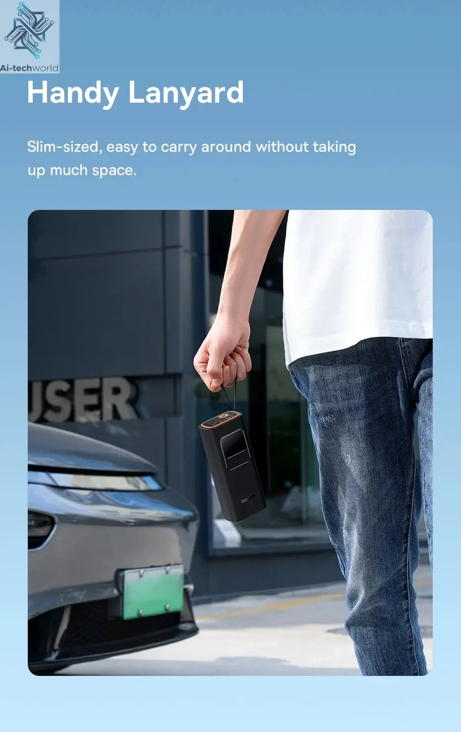 Baseus Wireless Air Pump Portable Tire Inflator Air Compressor with Digital Display for Car Motorcycles Bicycle Electric Pump Ai-TechWorld 