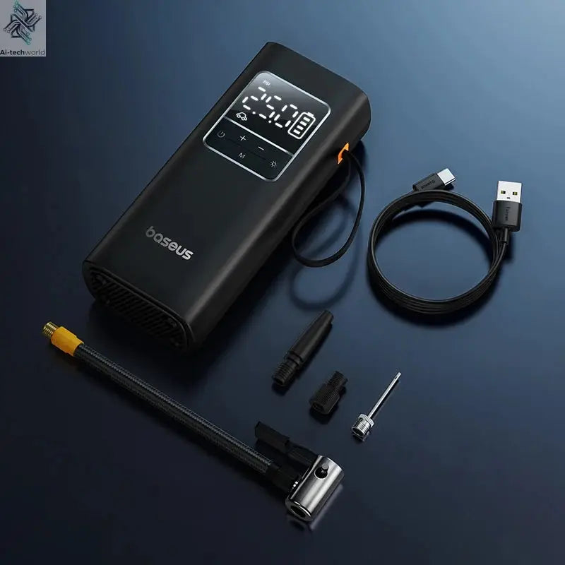 Baseus Wireless Air Pump Portable Tire Inflator Air Compressor with Digital Display for Car Motorcycles Bicycle Electric Pump Ai-TechWorld 