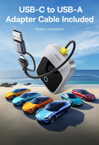 Baseus Wireless CarPlay Wired to Wireless CarPlay Adapter Auto Connect Car Intelligent Systems Plug&Play Bluetooth Smart CarPlay Ai-TechWorld 