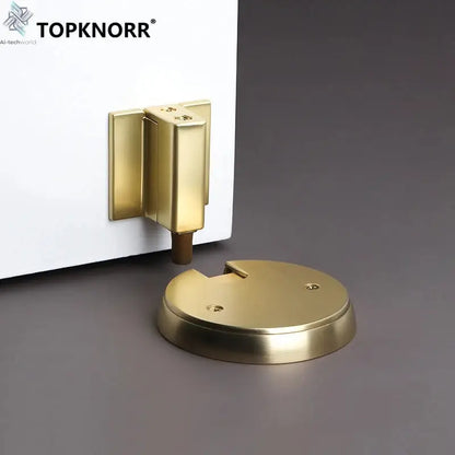 Bedroom Windproof Floor Suction No Punching Bathroom Invisible Door Touch Door Stop Non-magnetic Push Mechanical Door Suction Ai-TechWorld 