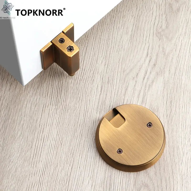 Bedroom Windproof Floor Suction No Punching Bathroom Invisible Door Touch Door Stop Non-magnetic Push Mechanical Door Suction Ai-TechWorld 