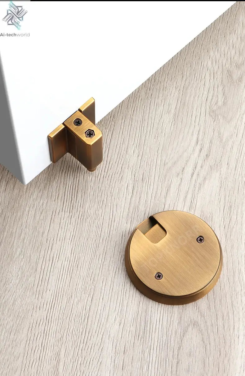 Bedroom Windproof Floor Suction No Punching Bathroom Invisible Door Touch Door Stop Non-magnetic Push Mechanical Door Suction Ai-TechWorld 
