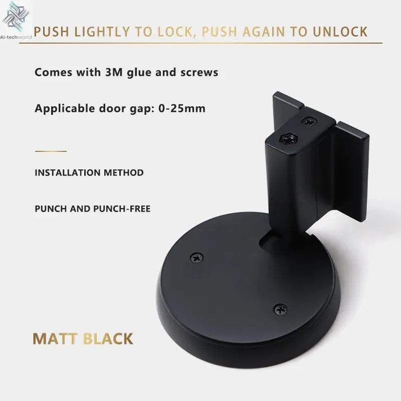 Bedroom Windproof Floor Suction No Punching Bathroom Invisible Door Touch Door Stop Non-magnetic Push Mechanical Door Suction Ai-TechWorld 