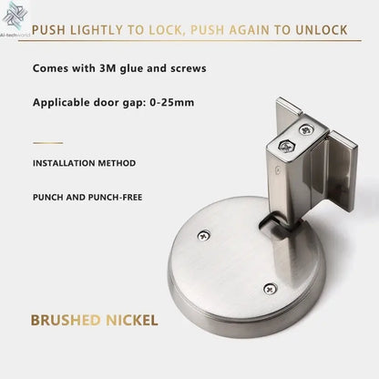 Bedroom Windproof Floor Suction No Punching Bathroom Invisible Door Touch Door Stop Non-magnetic Push Mechanical Door Suction Ai-TechWorld 
