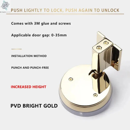 Bedroom Windproof Floor Suction No Punching Bathroom Invisible Door Touch Door Stop Non-magnetic Push Mechanical Door Suction Ai-TechWorld 