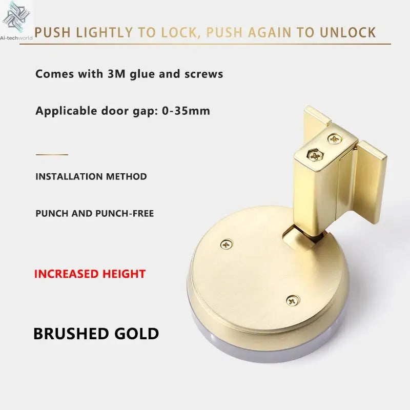 Bedroom Windproof Floor Suction No Punching Bathroom Invisible Door Touch Door Stop Non-magnetic Push Mechanical Door Suction Ai-TechWorld 