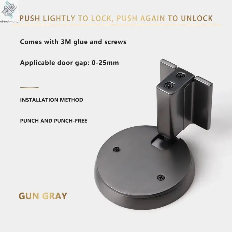 Bedroom Windproof Floor Suction No Punching Bathroom Invisible Door Touch Door Stop Non-magnetic Push Mechanical Door Suction Ai-TechWorld 