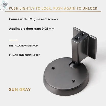 Bedroom Windproof Floor Suction No Punching Bathroom Invisible Door Touch Door Stop Non-magnetic Push Mechanical Door Suction Ai-TechWorld 
