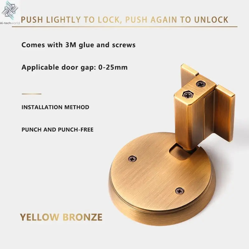 Bedroom Windproof Floor Suction No Punching Bathroom Invisible Door Touch Door Stop Non-magnetic Push Mechanical Door Suction Ai-TechWorld 