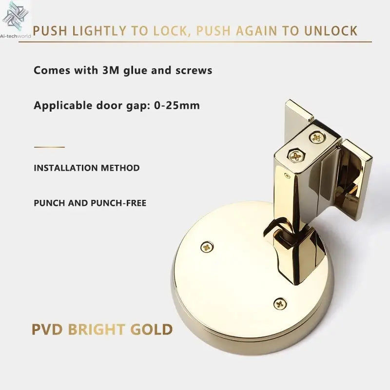 Bedroom Windproof Floor Suction No Punching Bathroom Invisible Door Touch Door Stop Non-magnetic Push Mechanical Door Suction Ai-TechWorld 