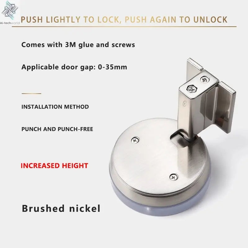 Bedroom Windproof Floor Suction No Punching Bathroom Invisible Door Touch Door Stop Non-magnetic Push Mechanical Door Suction Ai-TechWorld 