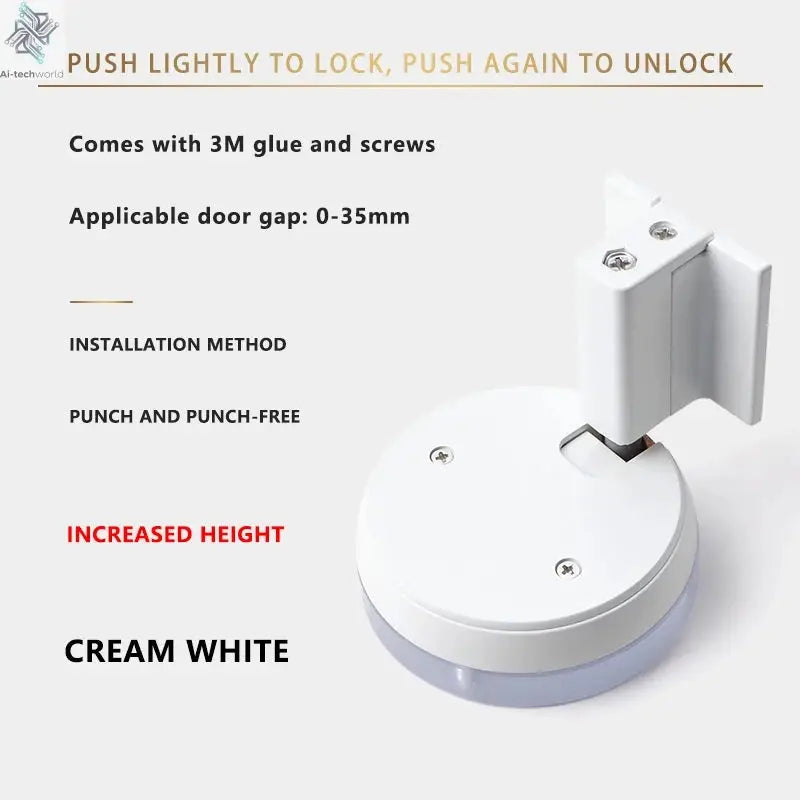 Bedroom Windproof Floor Suction No Punching Bathroom Invisible Door Touch Door Stop Non-magnetic Push Mechanical Door Suction Ai-TechWorld 