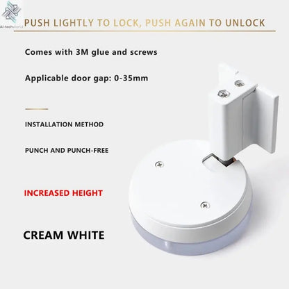 Bedroom Windproof Floor Suction No Punching Bathroom Invisible Door Touch Door Stop Non-magnetic Push Mechanical Door Suction Ai-TechWorld 