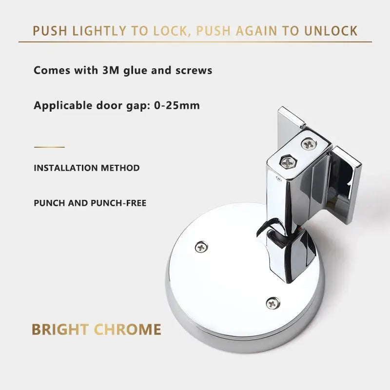 Bedroom Windproof Floor Suction No Punching Bathroom Invisible Door Touch Door Stop Non-magnetic Push Mechanical Door Suction Ai-TechWorld 