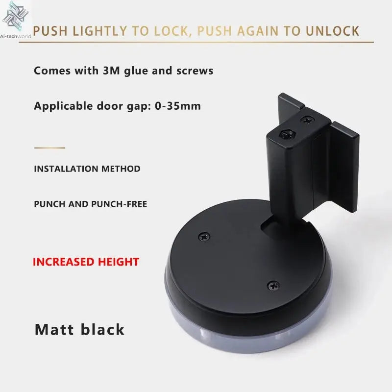 Bedroom Windproof Floor Suction No Punching Bathroom Invisible Door Touch Door Stop Non-magnetic Push Mechanical Door Suction Ai-TechWorld 