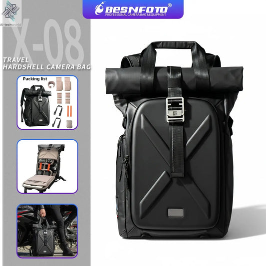 Besnfoto Waterproof Hard Shell Photography Backpack for DJI Drones & DSLR Cameras, Travel Shoulder Handbag Storage Case - Ai-TechWorld