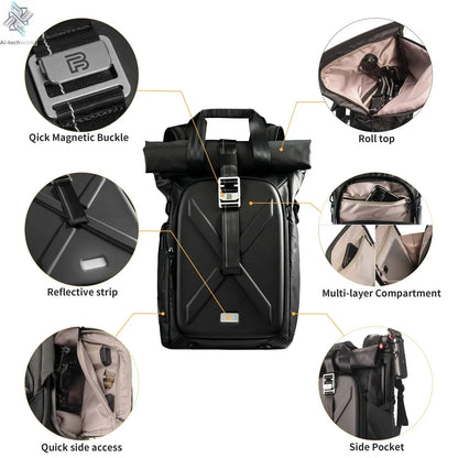 Besnfoto Waterproof Hard Shell Photography Backpack for DJI Drones & DSLR Cameras, Travel Shoulder Handbag Storage Case - Ai-TechWorld