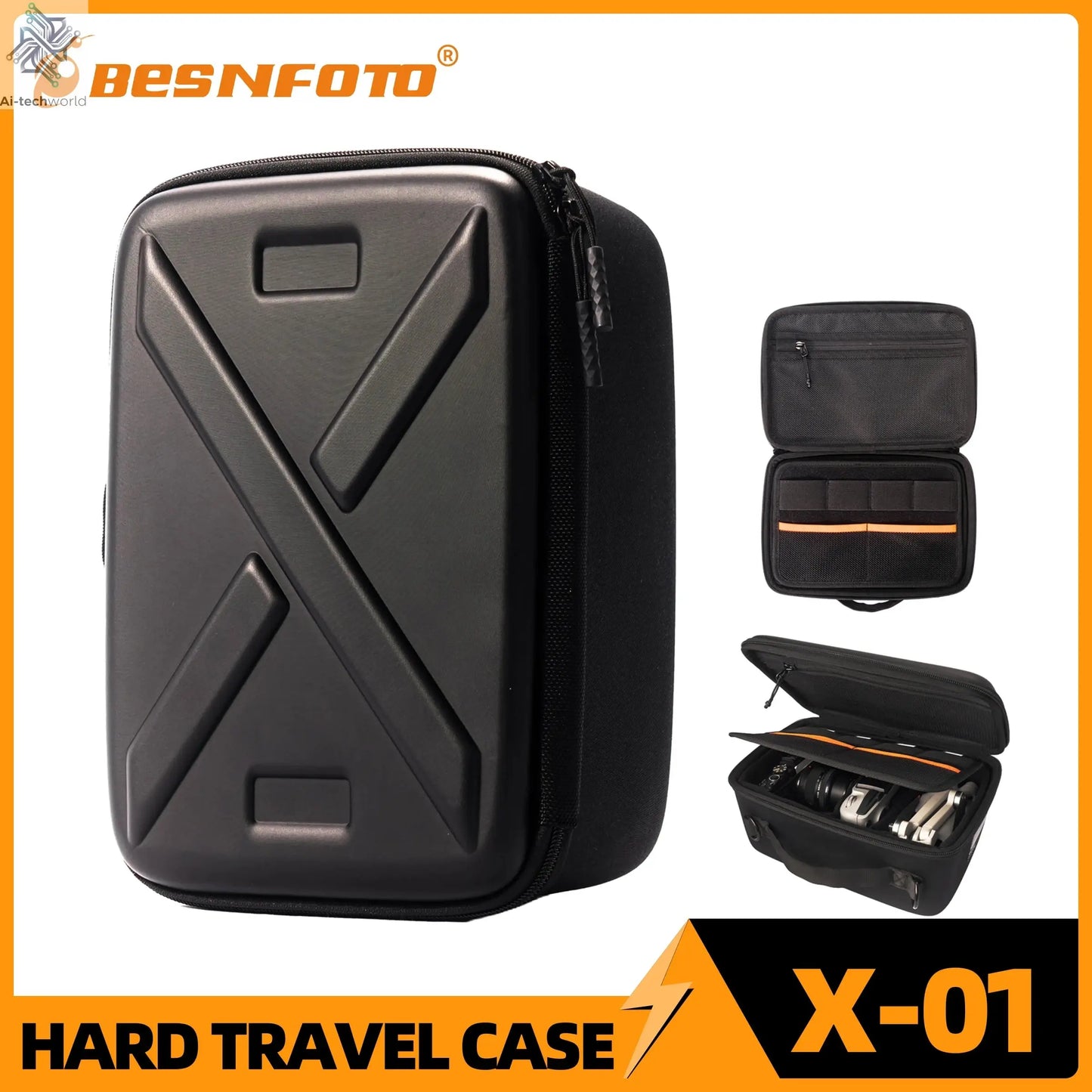 Besnfoto Waterproof Hard Shell Photography Backpack for DJI Drones & DSLR Cameras, Travel Shoulder Handbag Storage Case - Ai-TechWorld