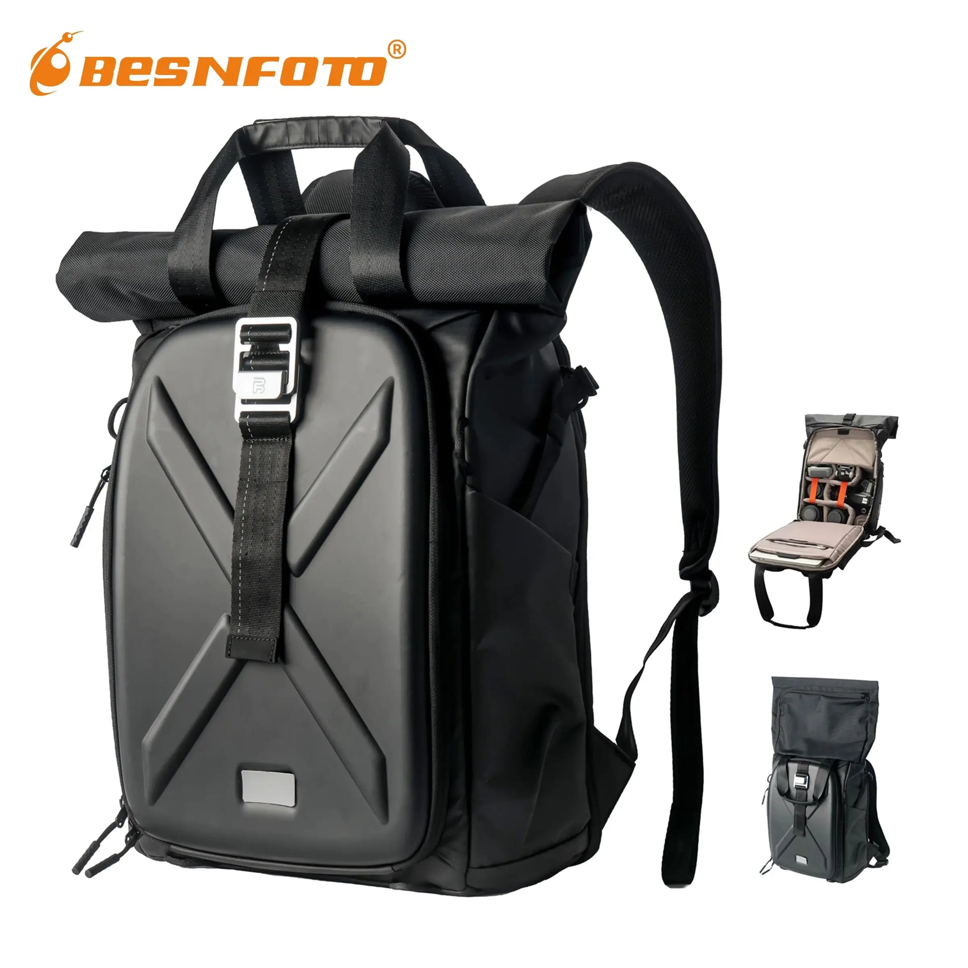 Besnfoto Waterproof Hard Shell Photography Backpack for DJI Drones & DSLR Cameras, Travel Shoulder Handbag Storage Case - Ai-TechWorld