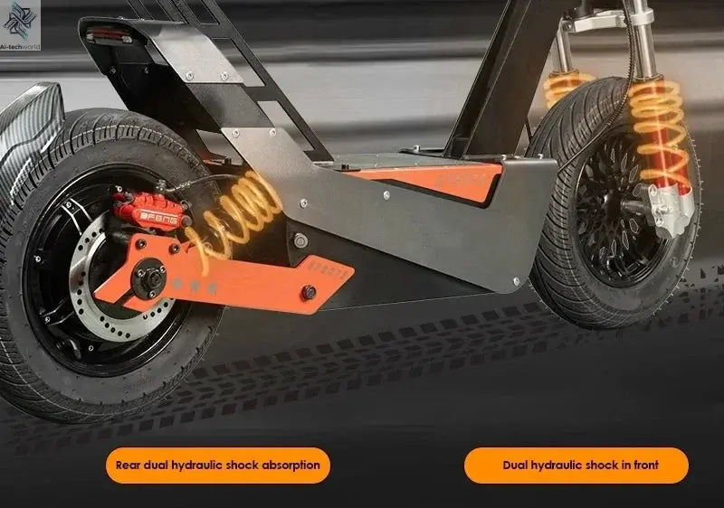 Best Selling 80MPH 90MPH Fast Electric Scooter 72V 15000W QS Racing Motor Votol 180A Controller F8 E Scooters with Damper Ai-TechWorld 
