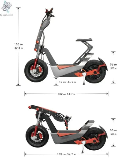 Best Selling 80MPH 90MPH Fast Electric Scooter 72V 15000W QS Racing Motor Votol 180A Controller F8 E Scooters with Damper Ai-TechWorld 