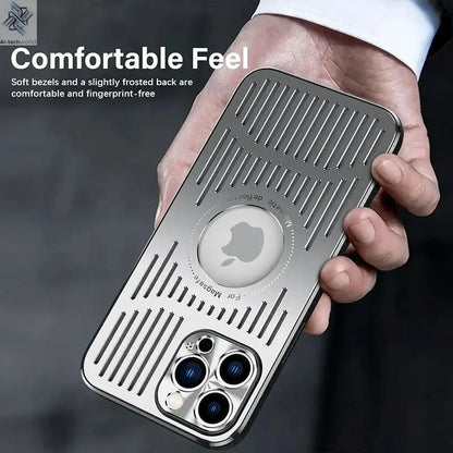 Better Heat Dissipation Aluminum Metal Phone Case For iPhone 17 16 15 14 13 12 Pro Max Back Cover Ai-TechWorld 