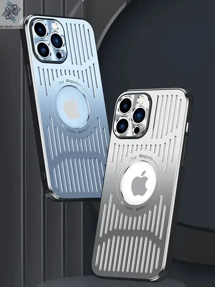 Better Heat Dissipation Aluminum Metal Phone Case For iPhone 17 16 15 14 13 12 Pro Max Back Cover Ai-TechWorld 