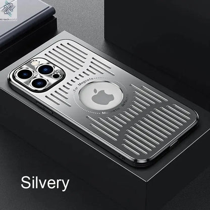 Better Heat Dissipation Aluminum Metal Phone Case For iPhone 17 16 15 14 13 12 Pro Max Back Cover Ai-TechWorld 