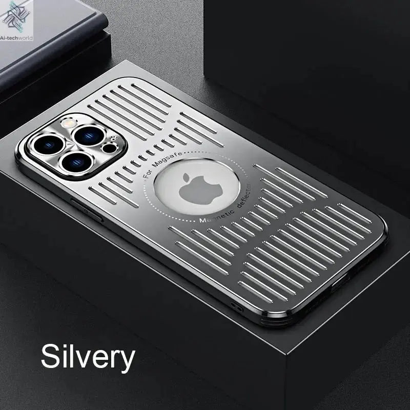 Better Heat Dissipation Aluminum Metal Phone Case For iPhone 17 16 15 14 13 12 Pro Max Back Cover Ai-TechWorld 