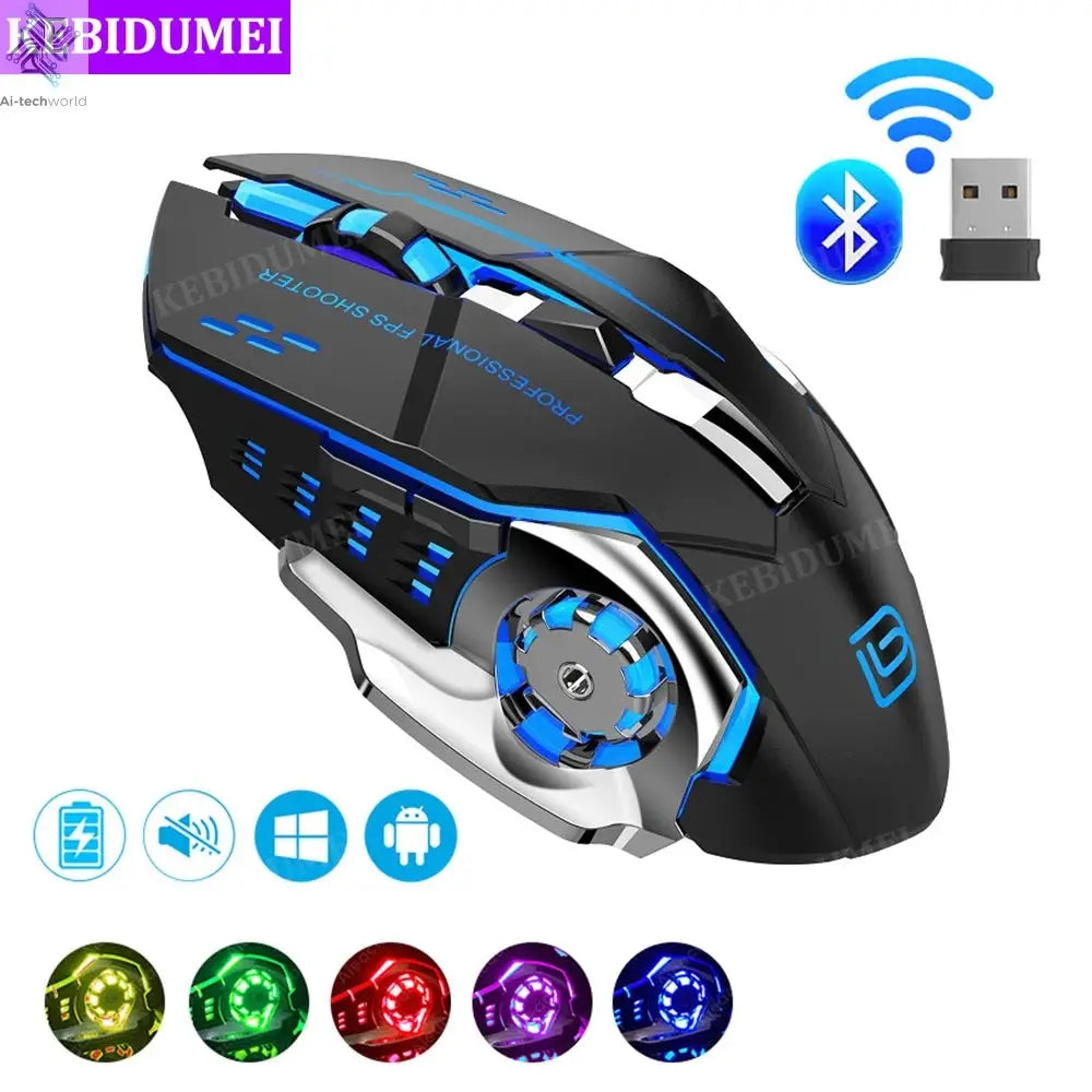 Bluetooth 5.2 Mouse 2.4G Wireless Mouse Rechargeable Mouse Dual Mode Gaming Mouse 3600 DPI Mice For Laptop Computer Accessories Ai-TechWorld 
