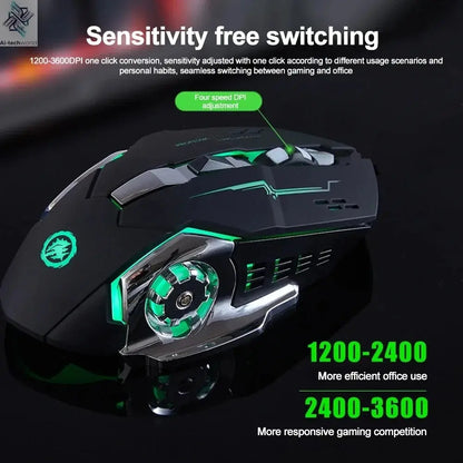 Bluetooth 5.2 Mouse 2.4G Wireless Mouse Rechargeable Mouse Dual Mode Gaming Mouse 3600 DPI Mice For Laptop Computer Accessories Ai-TechWorld 