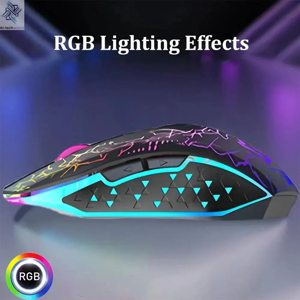 Bluetooth 5.2 Mouse RGB 2.4G Wireless Mouse Dual-Mode Gaming Mouse 6 Buttons Silent Mouse For MacBook Tablet Laptops Computer Ai-TechWorld 