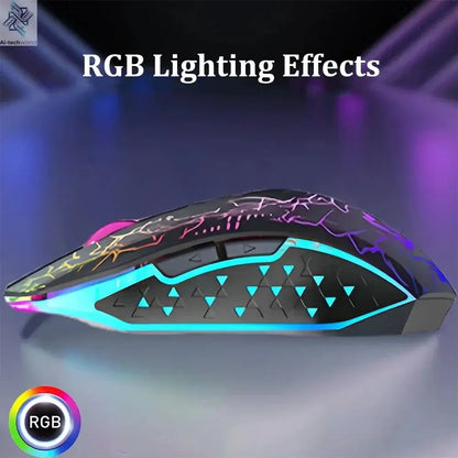 Bluetooth 5.2 Mouse RGB 2.4G Wireless Mouse Dual-Mode Gaming Mouse 6 Buttons Silent Mouse For MacBook Tablet Laptops Computer Ai-TechWorld 