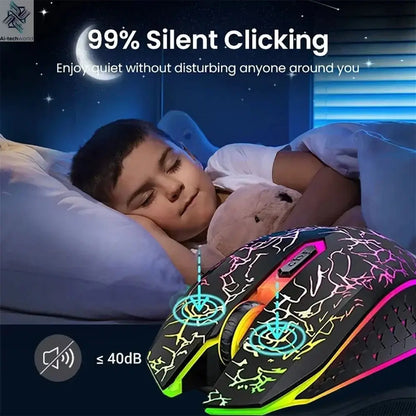 Bluetooth 5.2 Mouse RGB 2.4G Wireless Mouse Dual-Mode Gaming Mouse 6 Buttons Silent Mouse For MacBook Tablet Laptops Computer Ai-TechWorld 