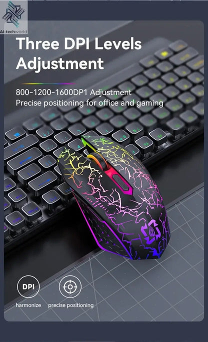 Bluetooth 5.2 Mouse RGB 2.4G Wireless Mouse Dual-Mode Gaming Mouse 6 Buttons Silent Mouse For MacBook Tablet Laptops Computer Ai-TechWorld 