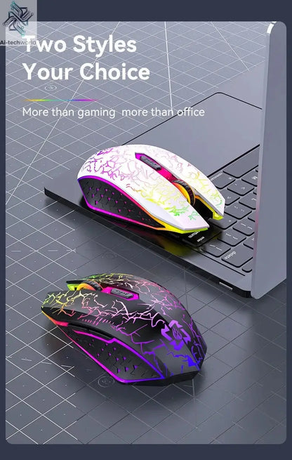 Bluetooth 5.2 Mouse RGB 2.4G Wireless Mouse Dual-Mode Gaming Mouse 6 Buttons Silent Mouse For MacBook Tablet Laptops Computer Ai-TechWorld 