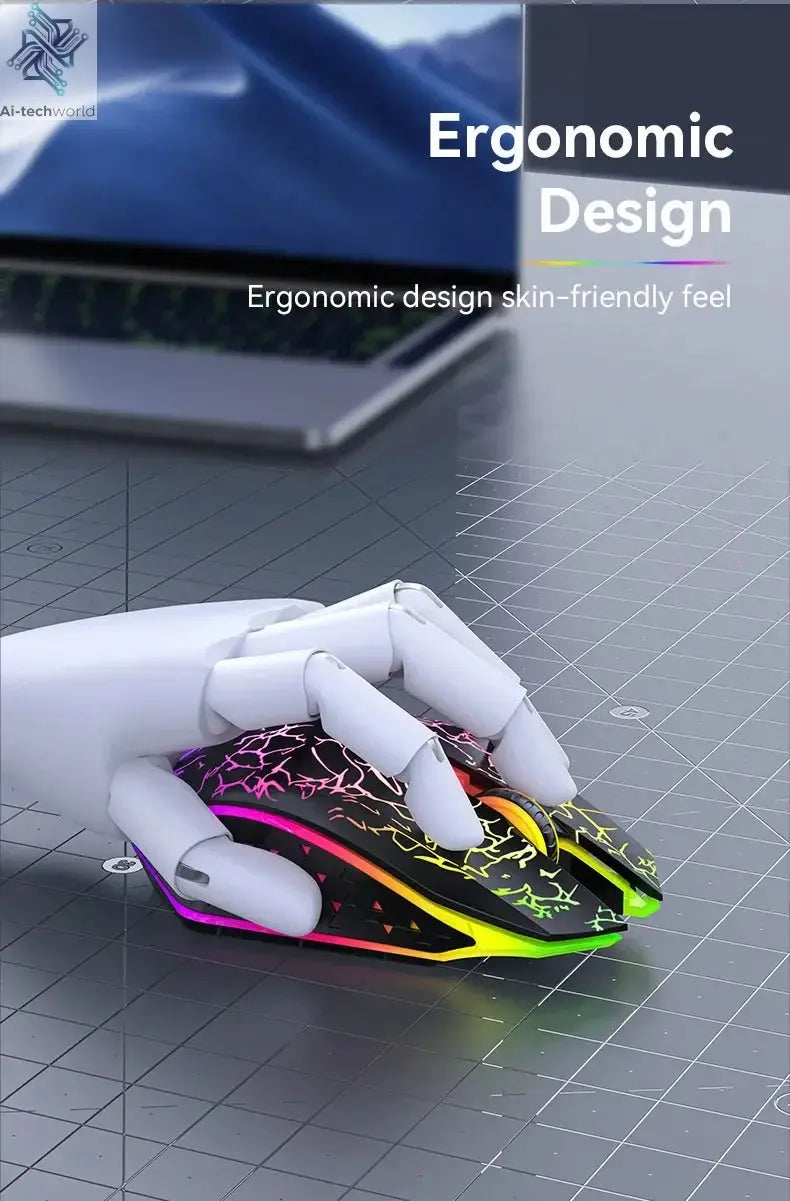 Bluetooth 5.2 Mouse RGB 2.4G Wireless Mouse Dual-Mode Gaming Mouse 6 Buttons Silent Mouse For MacBook Tablet Laptops Computer Ai-TechWorld 