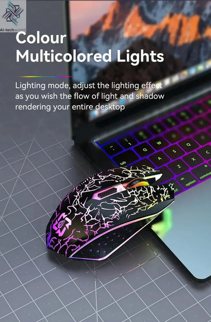 Bluetooth 5.2 Mouse RGB 2.4G Wireless Mouse Dual-Mode Gaming Mouse 6 Buttons Silent Mouse For MacBook Tablet Laptops Computer Ai-TechWorld 