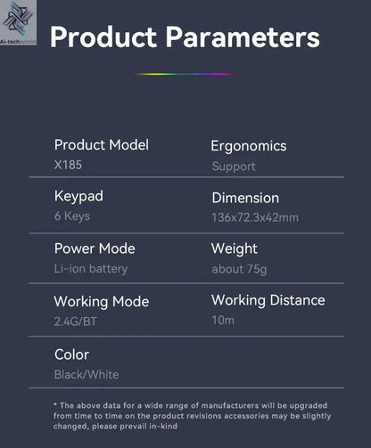 Bluetooth 5.2 Mouse RGB 2.4G Wireless Mouse Dual-Mode Gaming Mouse 6 Buttons Silent Mouse For MacBook Tablet Laptops Computer Ai-TechWorld 