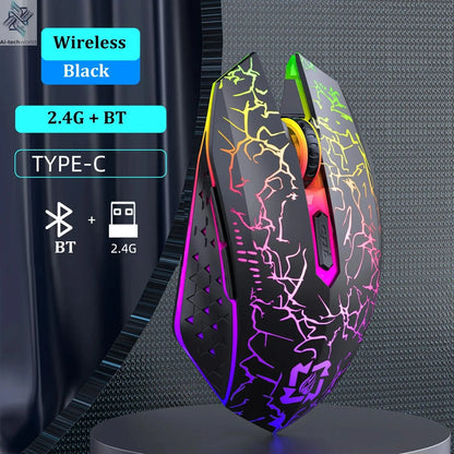 Bluetooth 5.2 Mouse RGB 2.4G Wireless Mouse Dual-Mode Gaming Mouse 6 Buttons Silent Mouse For MacBook Tablet Laptops Computer Ai-TechWorld 