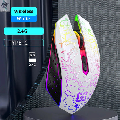 Bluetooth 5.2 Mouse RGB 2.4G Wireless Mouse Dual-Mode Gaming Mouse 6 Buttons Silent Mouse For MacBook Tablet Laptops Computer Ai-TechWorld 