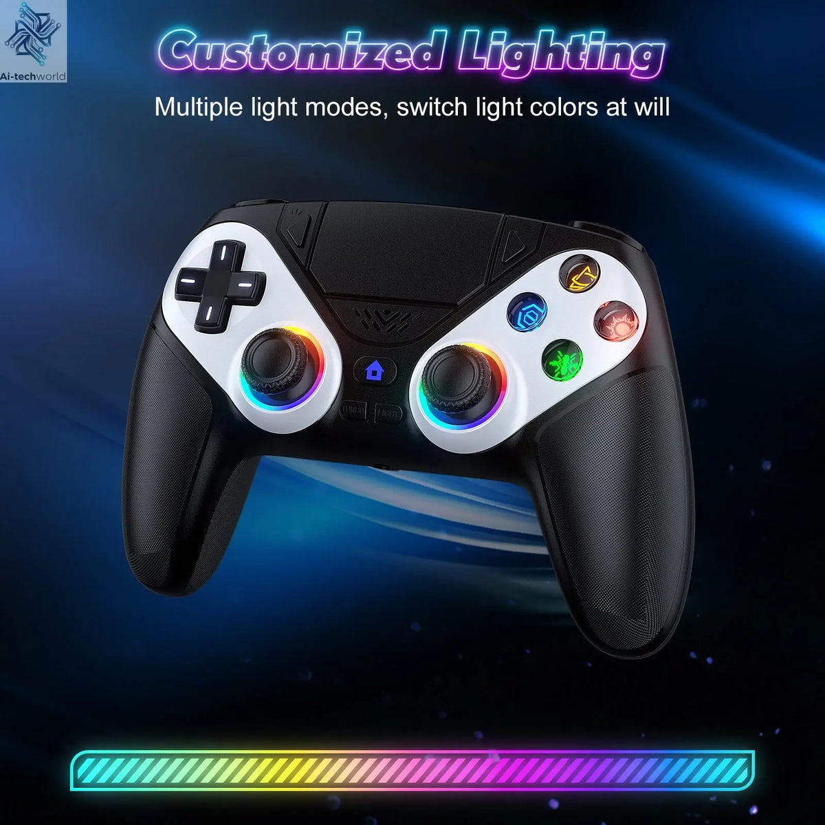 Bluetooth Gamepad For Playstation 5 Wireless Controller Ps5 Pc Console Controller With Turbo Dual Sense Vibrate Programming Ai-TechWorld 